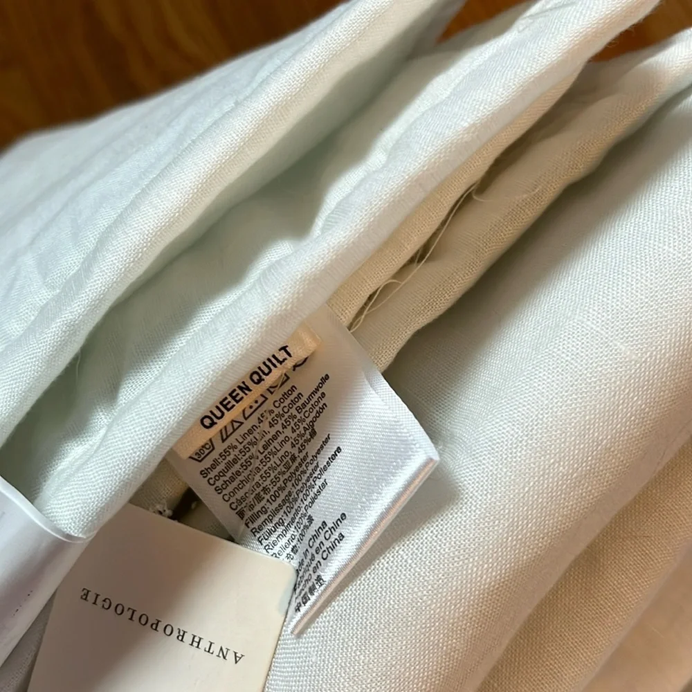Anthropologie Relaxed Linen Cotton Quilt Size Queen NWT